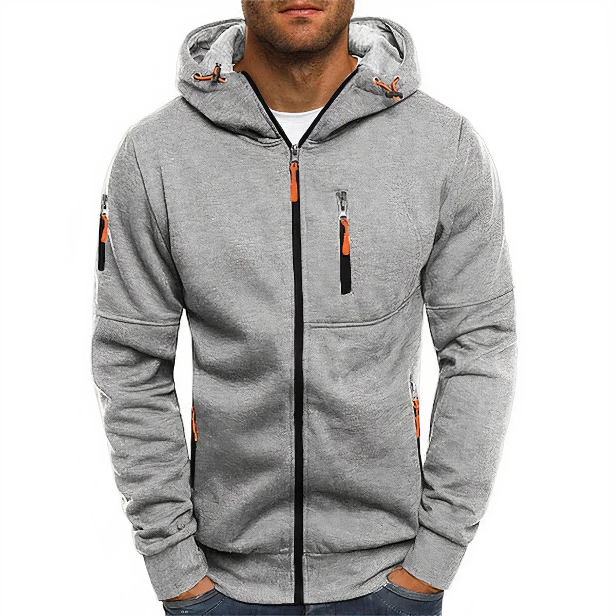 Parka homme à capuche et fermeture éclair