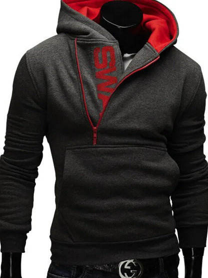 Sweat à capuche tendance avec fermeture éclair latérale