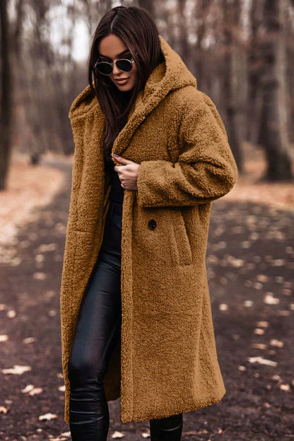 Veste Teddy Femme Oversize Capuche Chaude