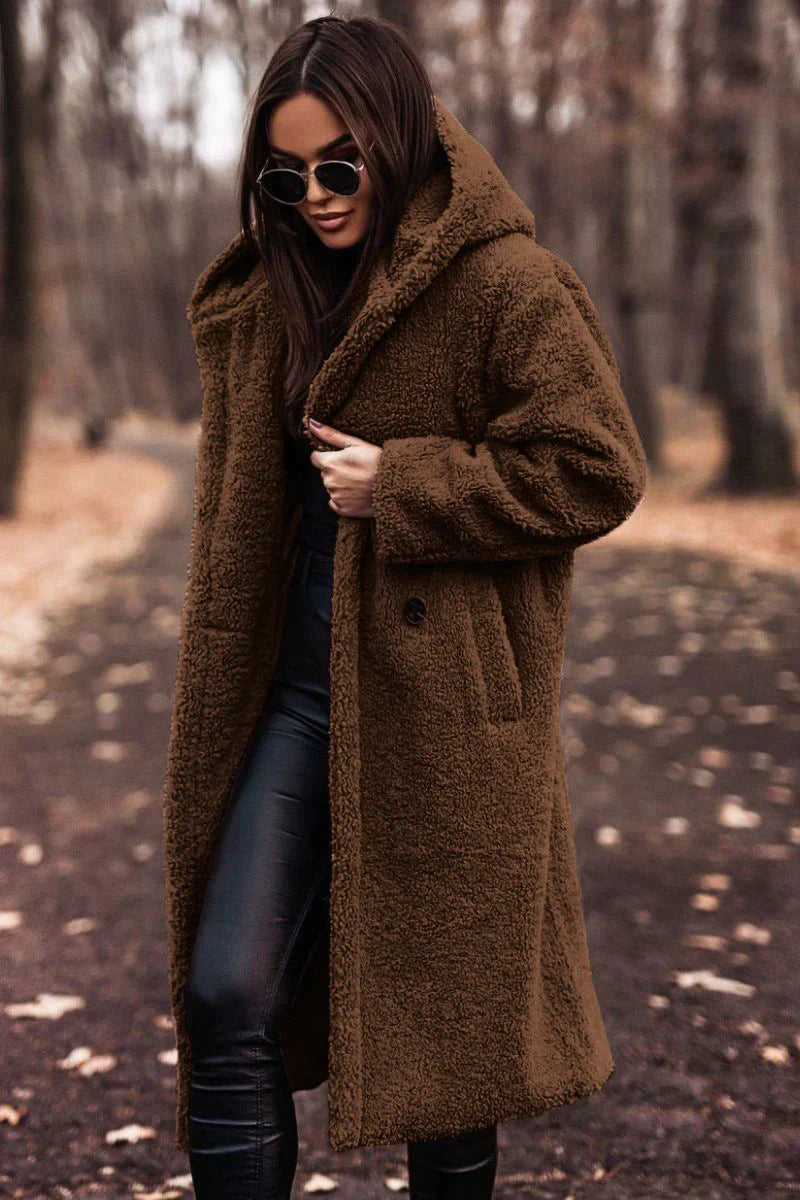 Veste Teddy Femme Oversize Capuche Chaude