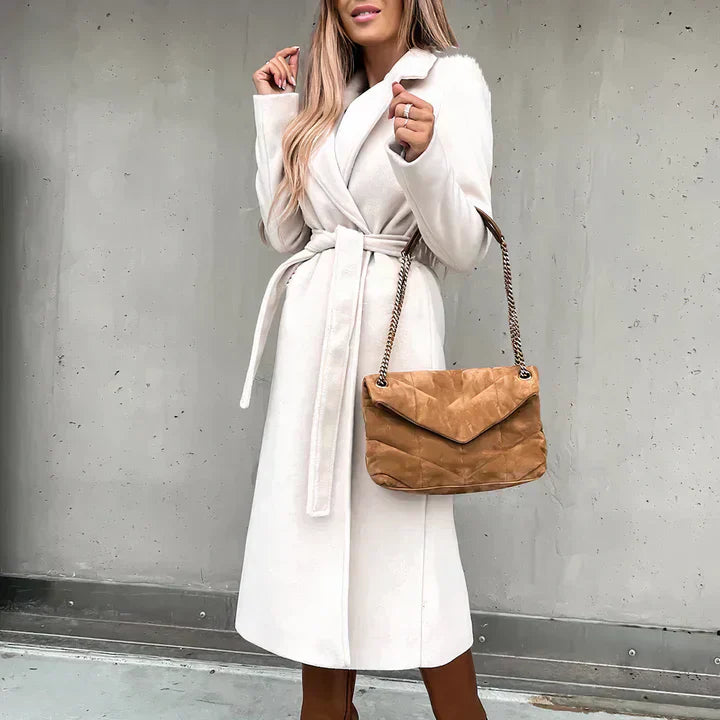 Manteau élégant pour femme en laine mélangée