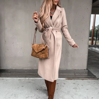 Taura - Trench-coat femme en mélange de laine classique