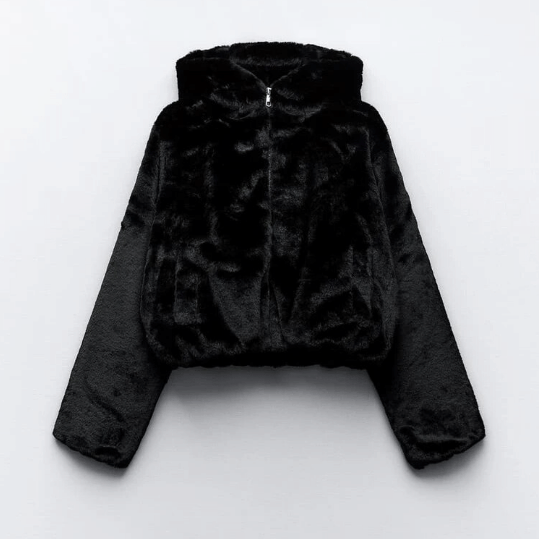 Blouson d'hiver stylé en similicuir pour femme