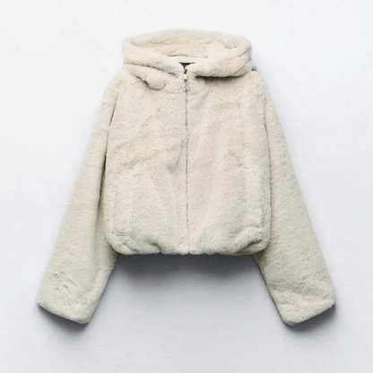 Blouson d'hiver stylé en similicuir pour femme