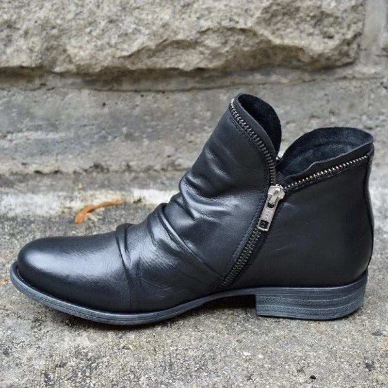 Chelsea Boots Femme Confortables avec Fermeture Éclair Latérale
