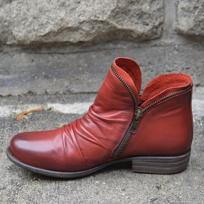 Bottines élégantes en cuir noir, coupe ajustée