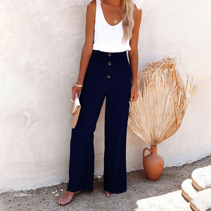 Les chaussures pour femmes ne sont pas une option, car le type de produit est un pantalon. Voici le nouveau titre :
Pantalon large taille haute pour femme