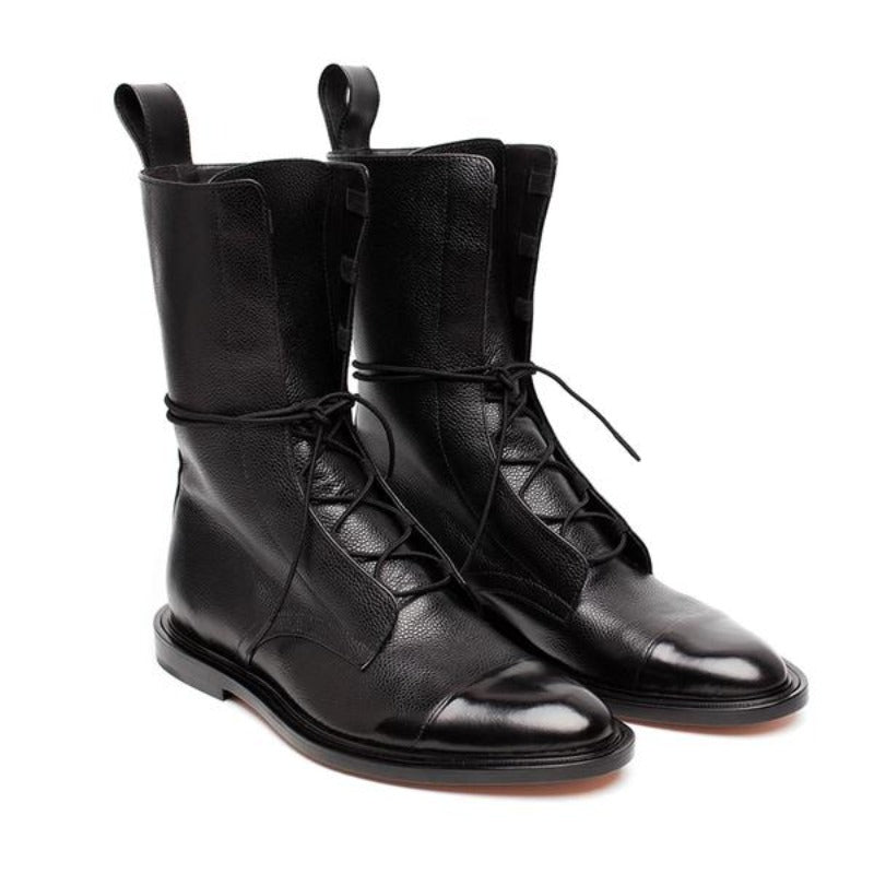 Vegane Stiefeletten Klassisch Elegant Schwarz - IdealeKleiden