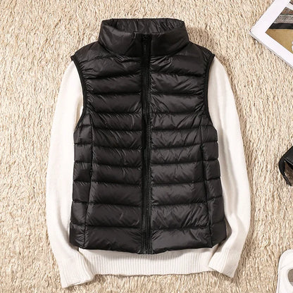 Leichter Daunenbodywarmer Damen Elegant Slim - IdealeKleiden