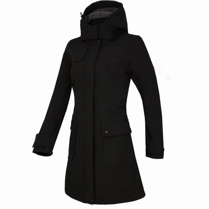 Veste de pluie longue imperméable à capuche pour femme