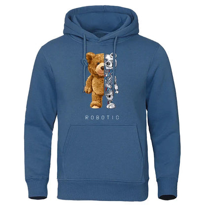Sweat à capuche douillet motif ours en peluche