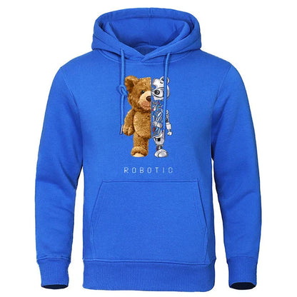 Sweat à capuche douillet motif ours en peluche