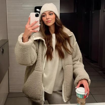 Veste en peluche pour femmes Douce et chaude