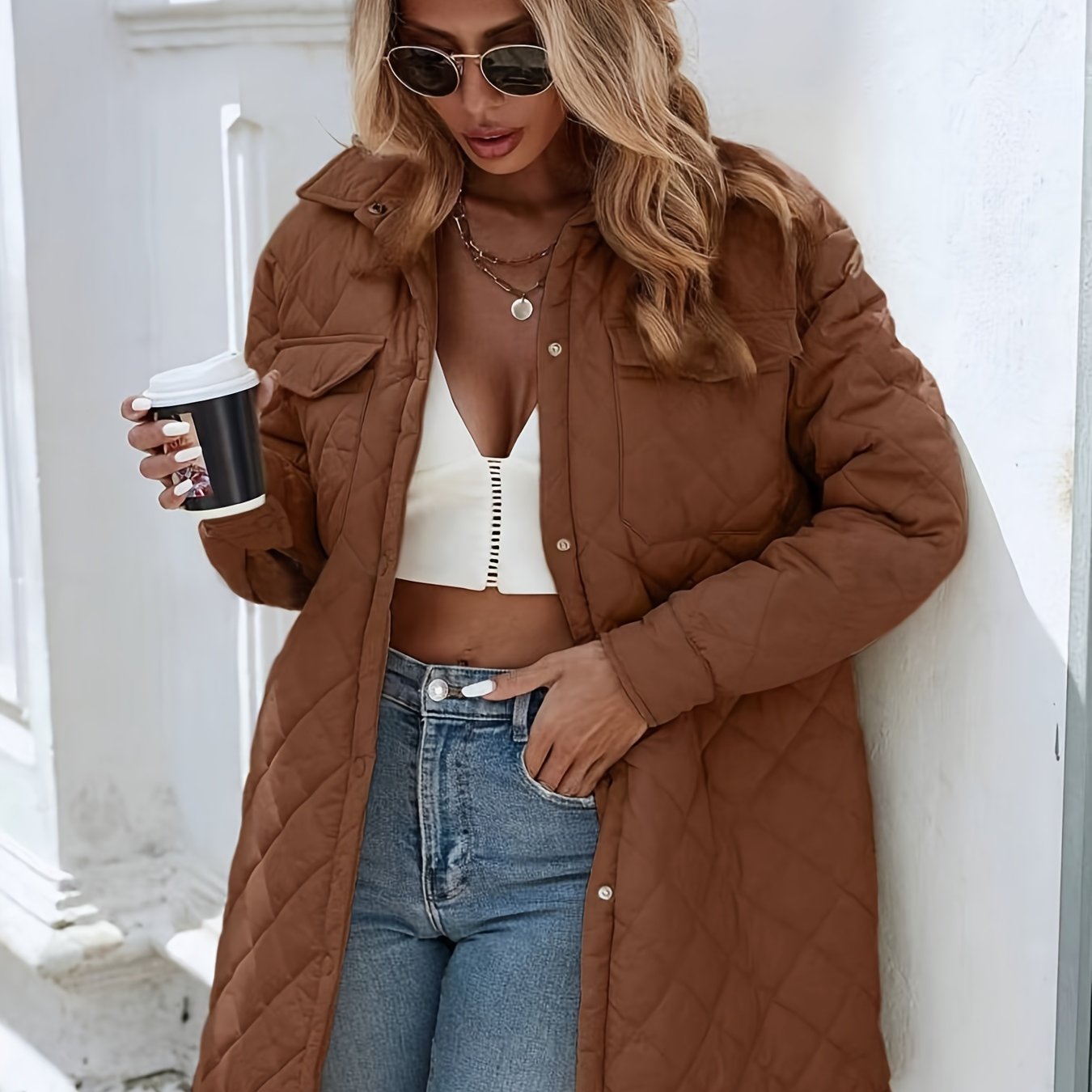 Doudoune matelassée longue pour femme
