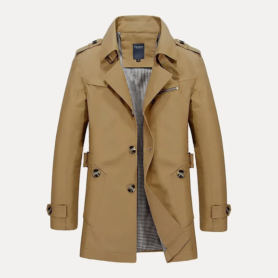 Trench-coat élégant à col rabattu pour femme