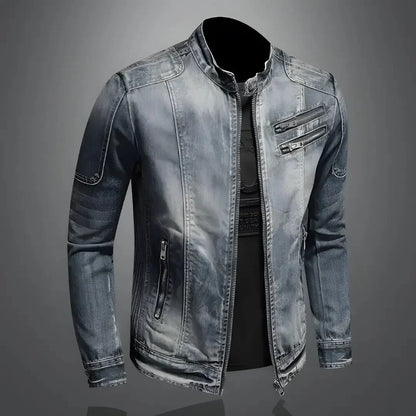 Veste en jean délavé effet vintage