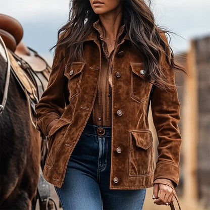 Blouson en cuir rustique marron Beauté du cuir