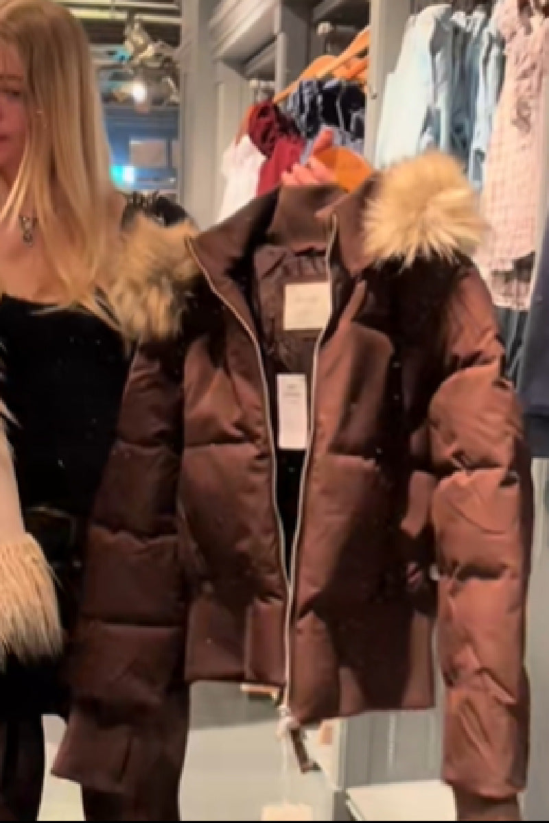 Élégante veste d'hiver pour femme avec capuche, chaude