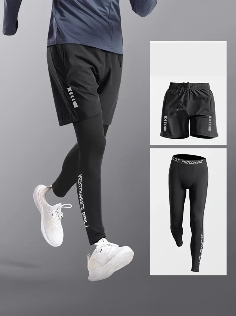 Ensemble de short et legging de sport pour homme