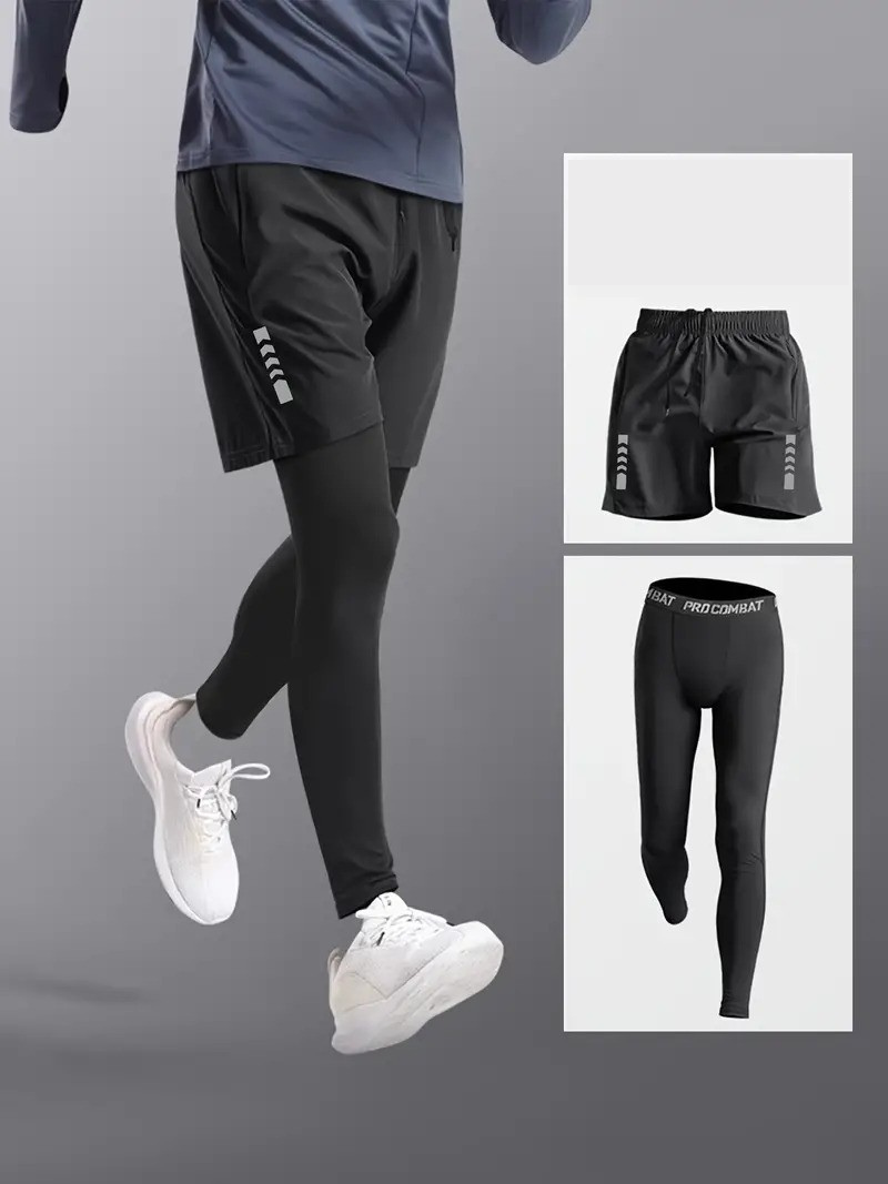 Ensemble de short et legging de sport pour homme