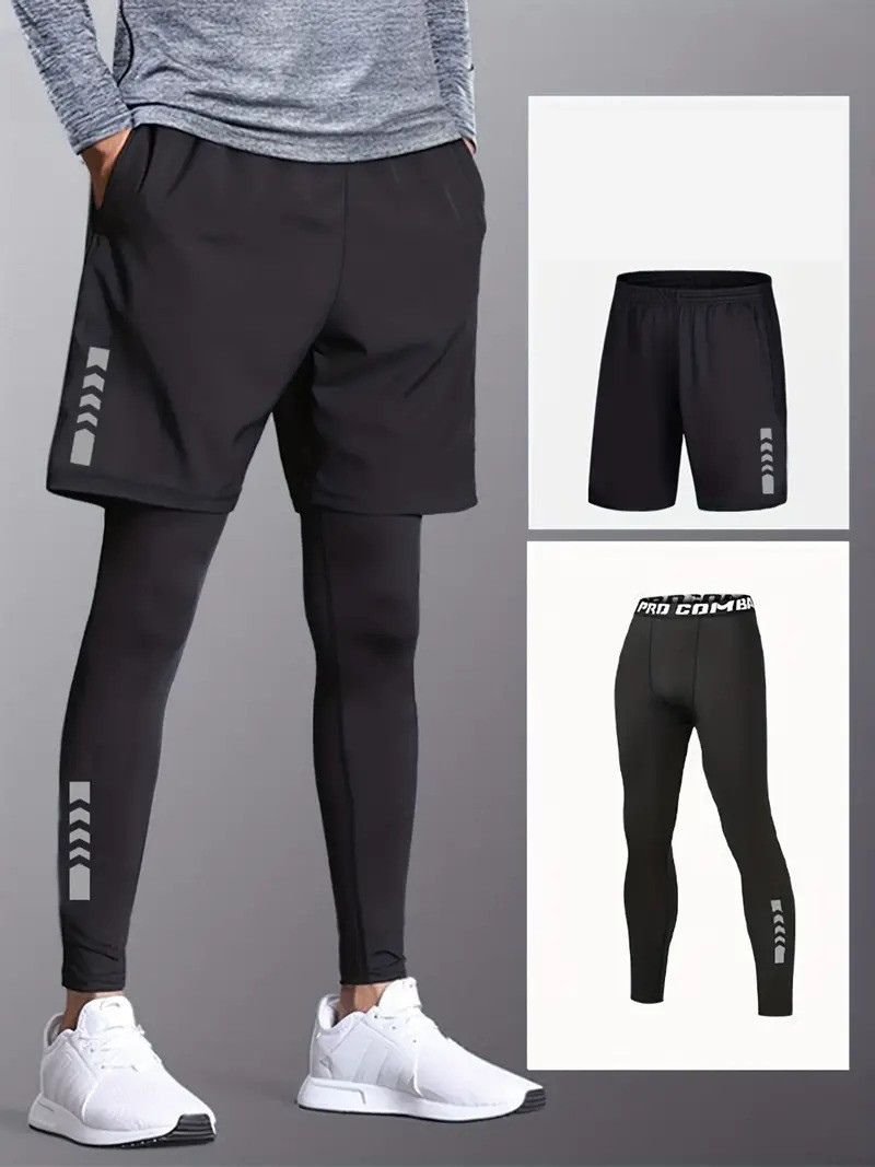 Ensemble de short et legging de sport pour homme