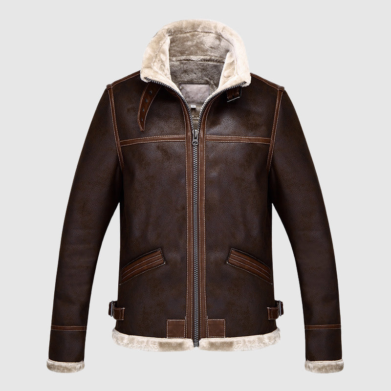 Blouson aviateur en cuir style vintage
