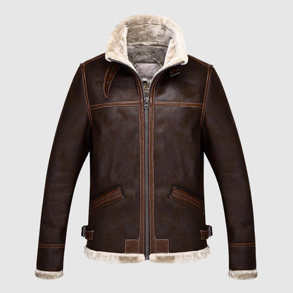 Blouson aviateur en cuir style vintage