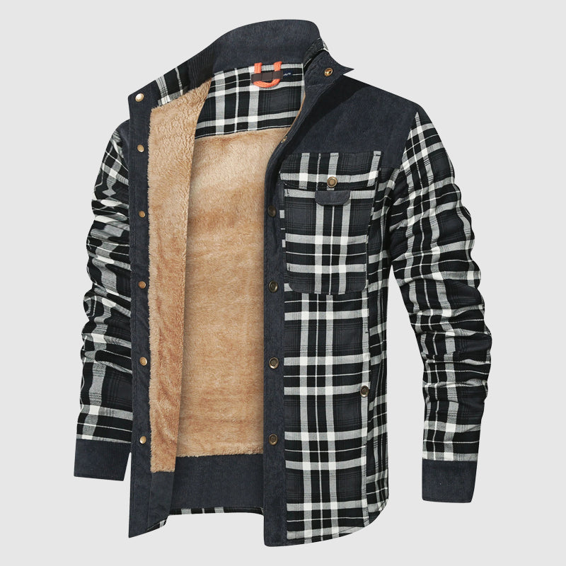 Veste Sherpa à carreaux chaude d'extérieur