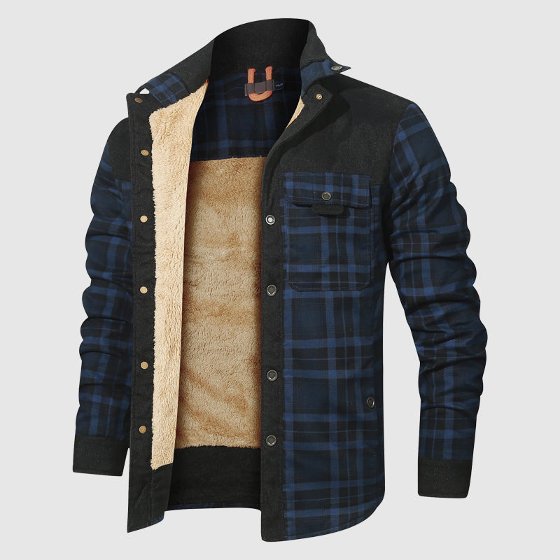 Veste Sherpa à carreaux chaude d'extérieur