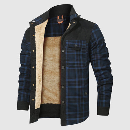 Veste Sherpa à carreaux chaude d'extérieur