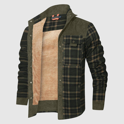 Veste Sherpa à carreaux chaude d'extérieur