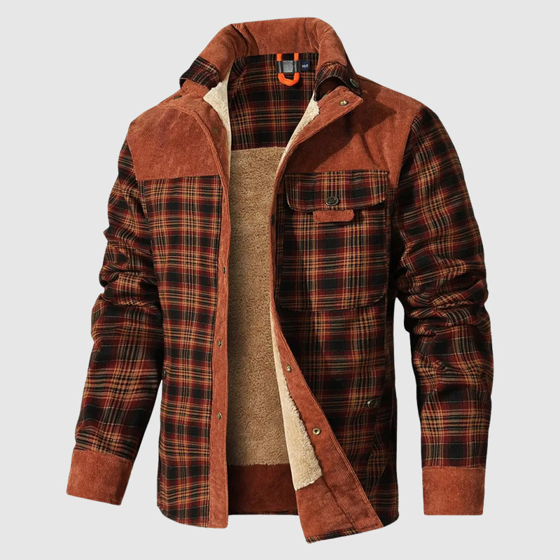 Veste Sherpa à carreaux chaude d'extérieur