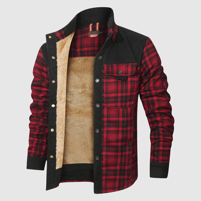 Veste Sherpa à carreaux chaude d'extérieur