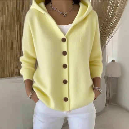Gilet femme capuche boutons