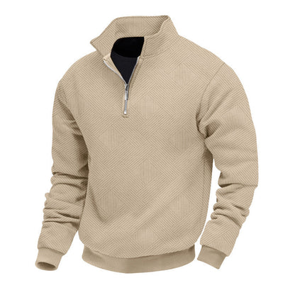 Pull en tricot pour homme, demi-zip, chaud et élégant