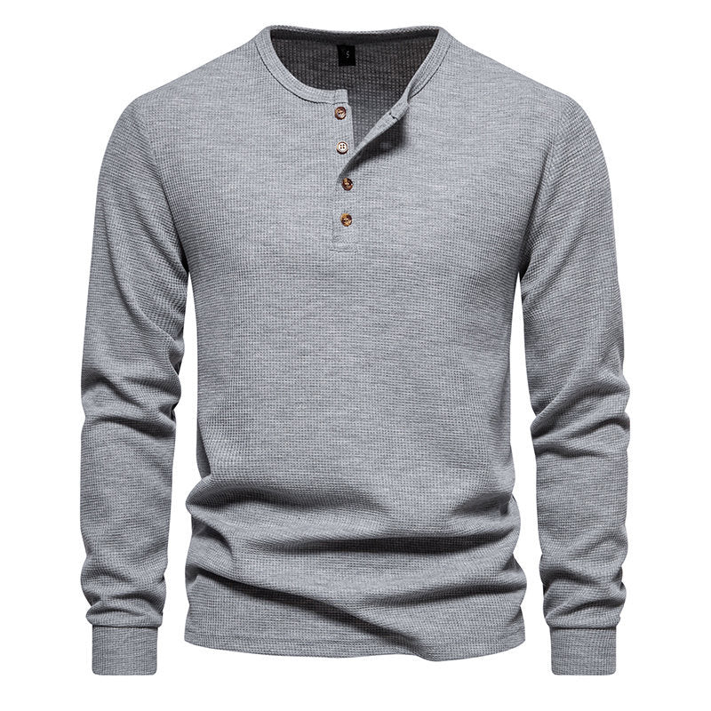 T-shirt homme manches longues texturé moderne à boutons