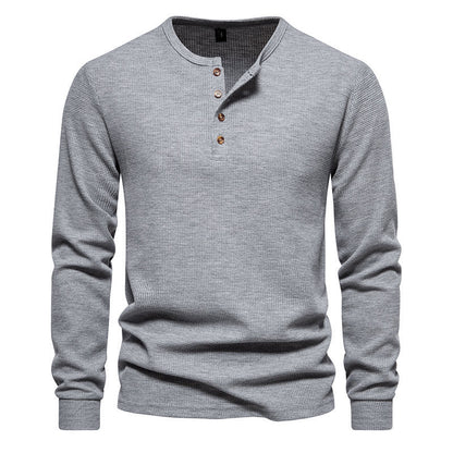 T-shirt homme manches longues texturé moderne à boutons