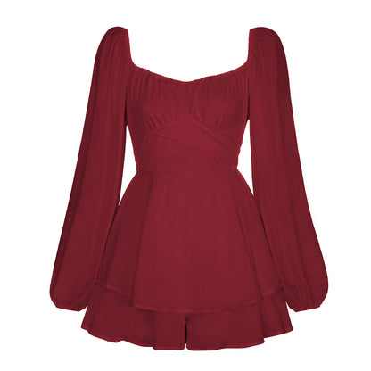 Mini-robe pour femmes, design manches bouffantes romaines