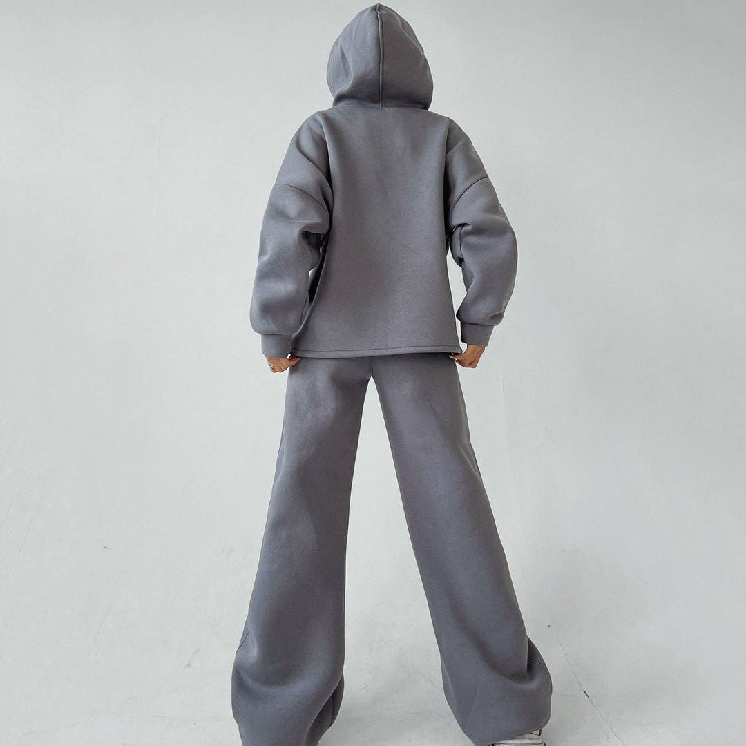 Ensemble sweat à capuche oversize décontracté et pantalon large pour femme