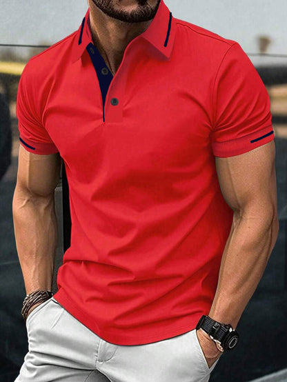 Polo pour hommes Col montant moderne Chemise légère en coton
