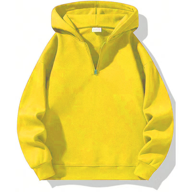 Sweat-shirt sport homme capuche demi-zip