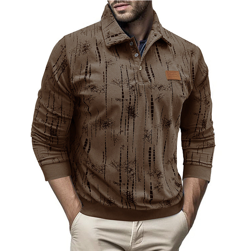 Blouse femme à motifs décontractée boutonnée à col