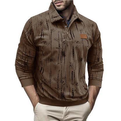 Blouse femme à motifs décontractée boutonnée à col