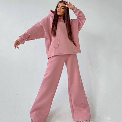 Damen Casual Oversized Hoodie Set mit weiten Hosen - IdealeKleiden