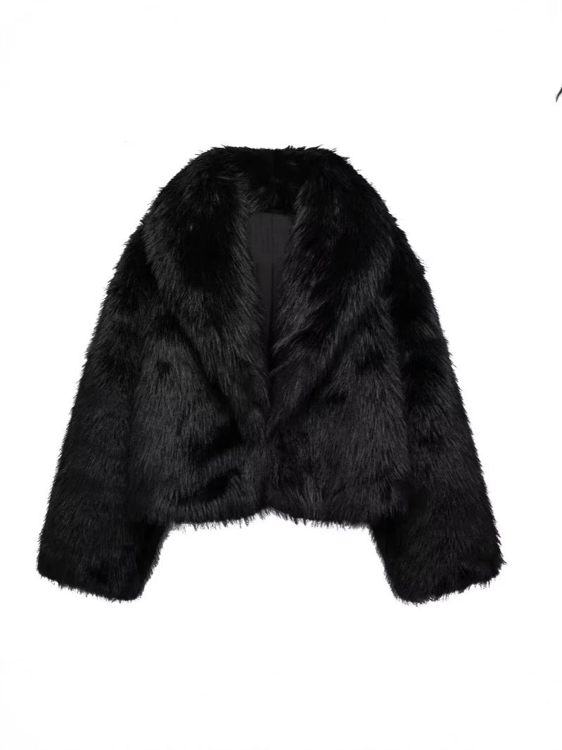 Femme Veste élégante en fausse fourrure Tendance Élégante
