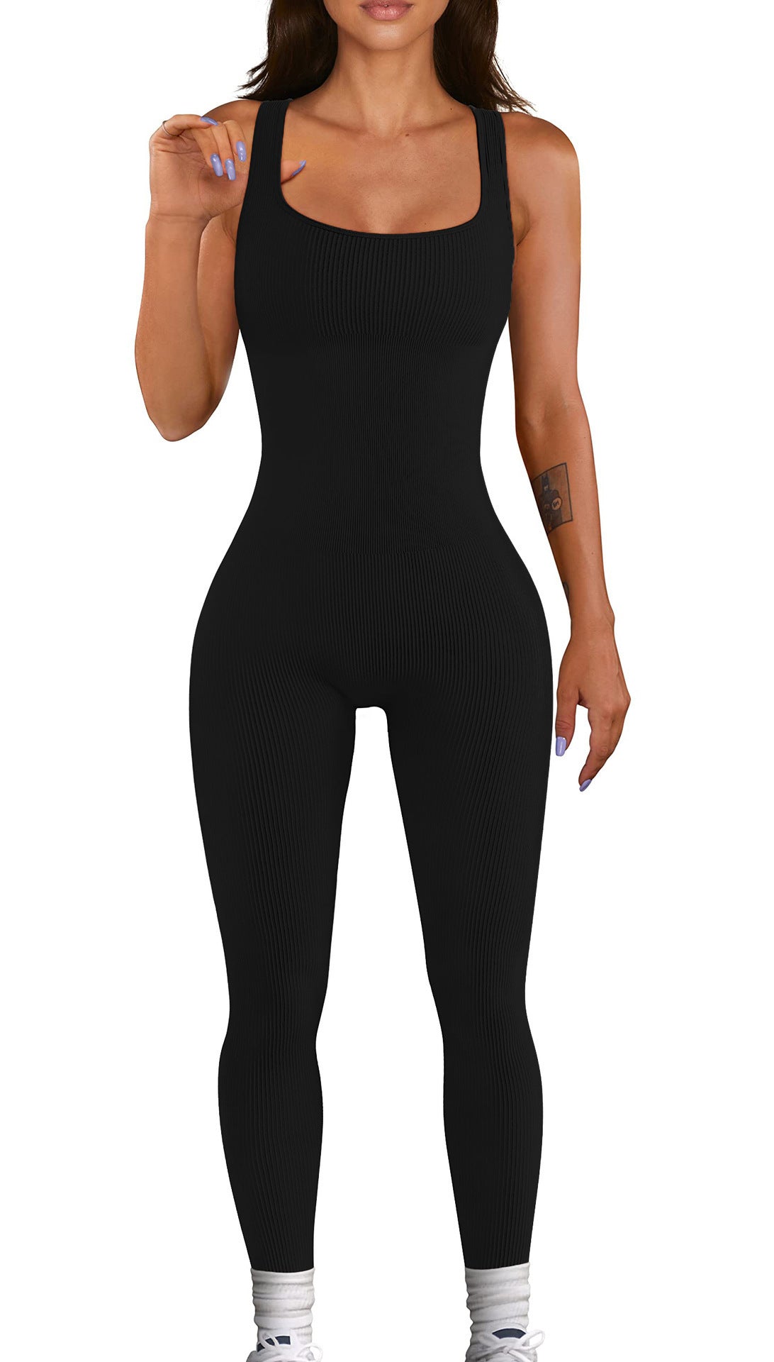 Combinaison-leggings Femme Motif côtelé Tendance Élégant