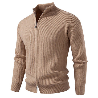 Cardigan homme col montant fermeture éclair moderne