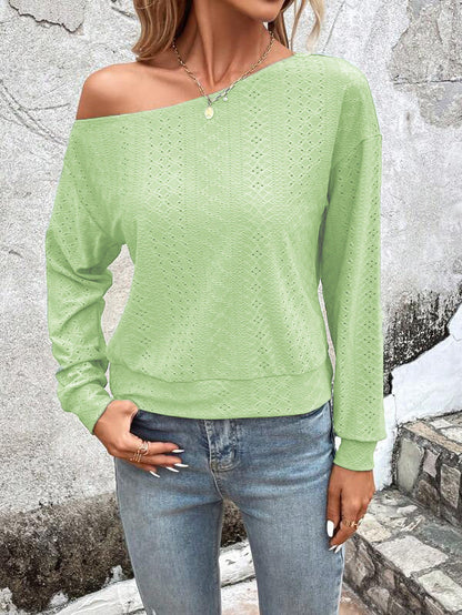 Sweat-shirt Femme Décontracté Asymétrique À Trous Tendance