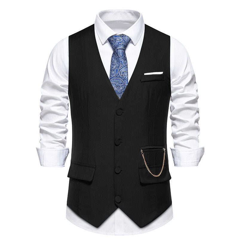 Gilet de costume élégant et moderne pour homme avec poches