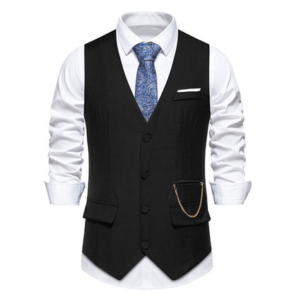 Gilet de costume élégant et moderne pour homme avec poches